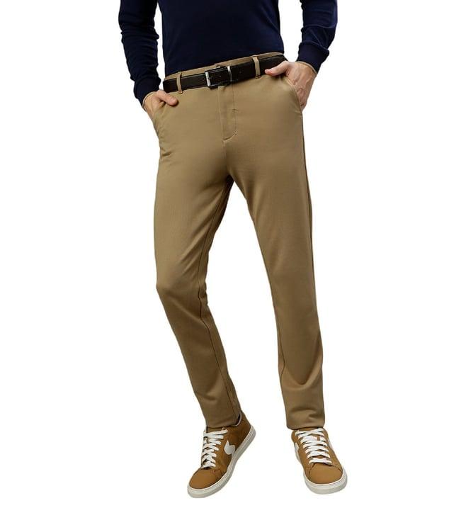 iconic brown slim fit trousers