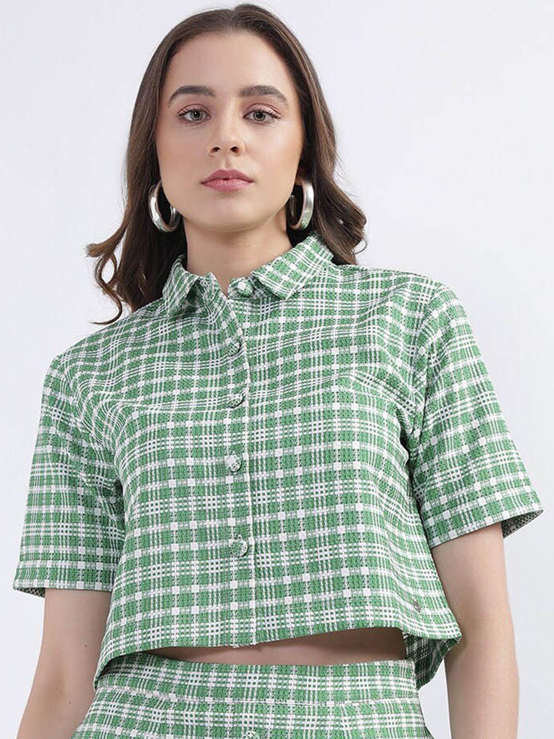 iconic checked shirt style crop top