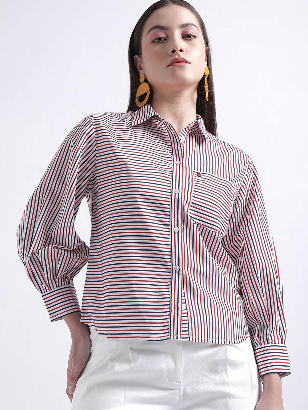 iconic checked spread collar casual shirt