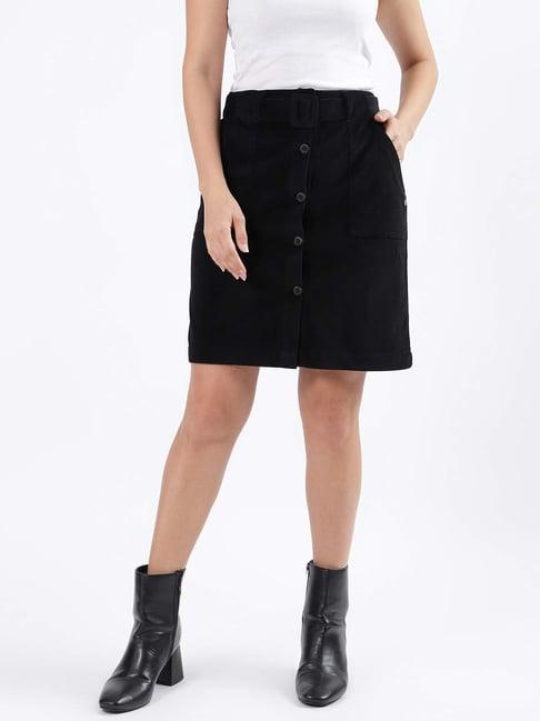 iconic coal black shift skirt