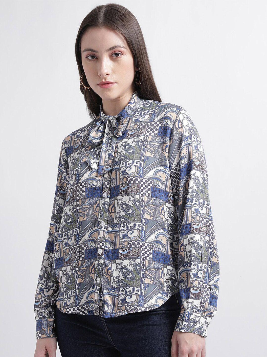iconic ethnic motifs printed casual shirt