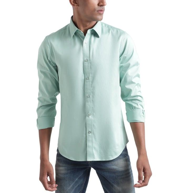 iconic green slim fit shirt