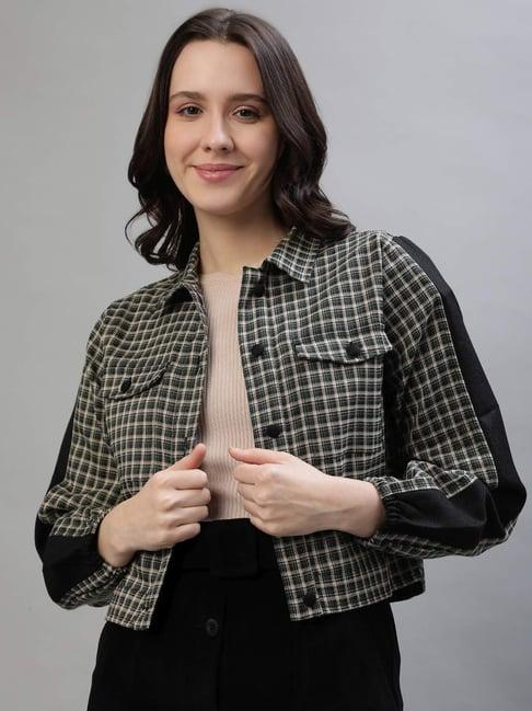 iconic grey cotton chequered jacket