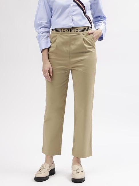 iconic khaki cotton trousers