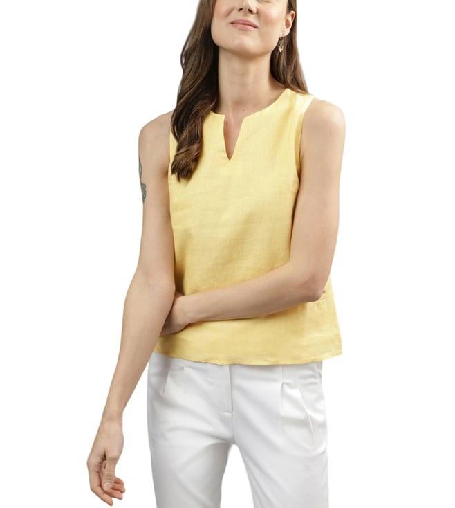 iconic lemon yellow regular fit top