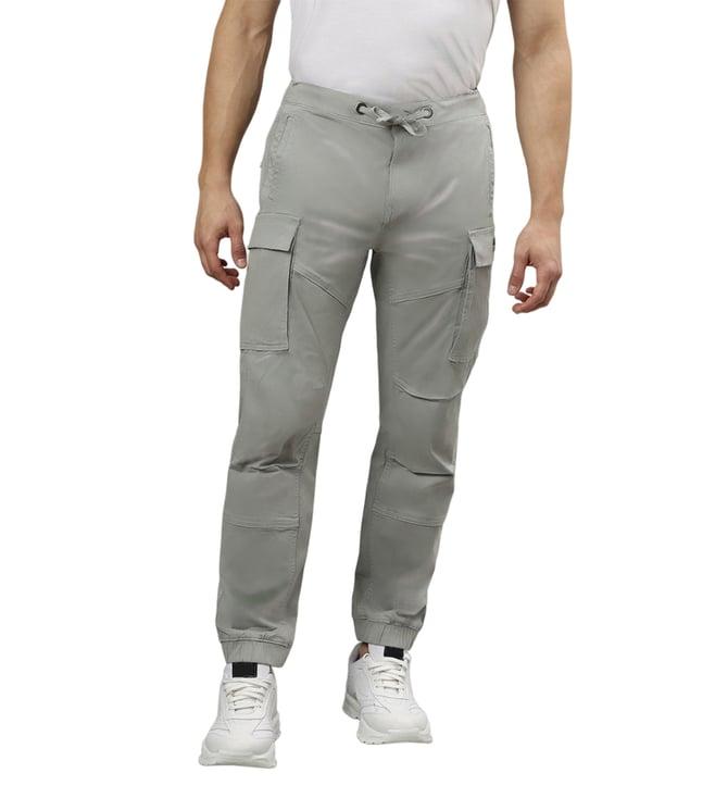 iconic light grey regular fit cargo trousers