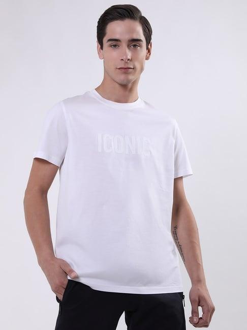 iconic men printed regular fit cotton t-shirt