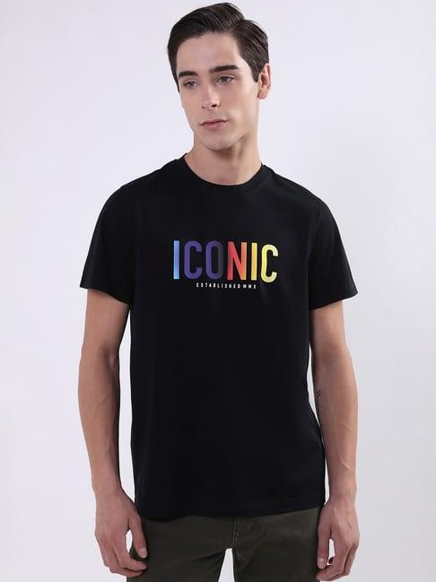 iconic men printed regular fit cotton t-shirt