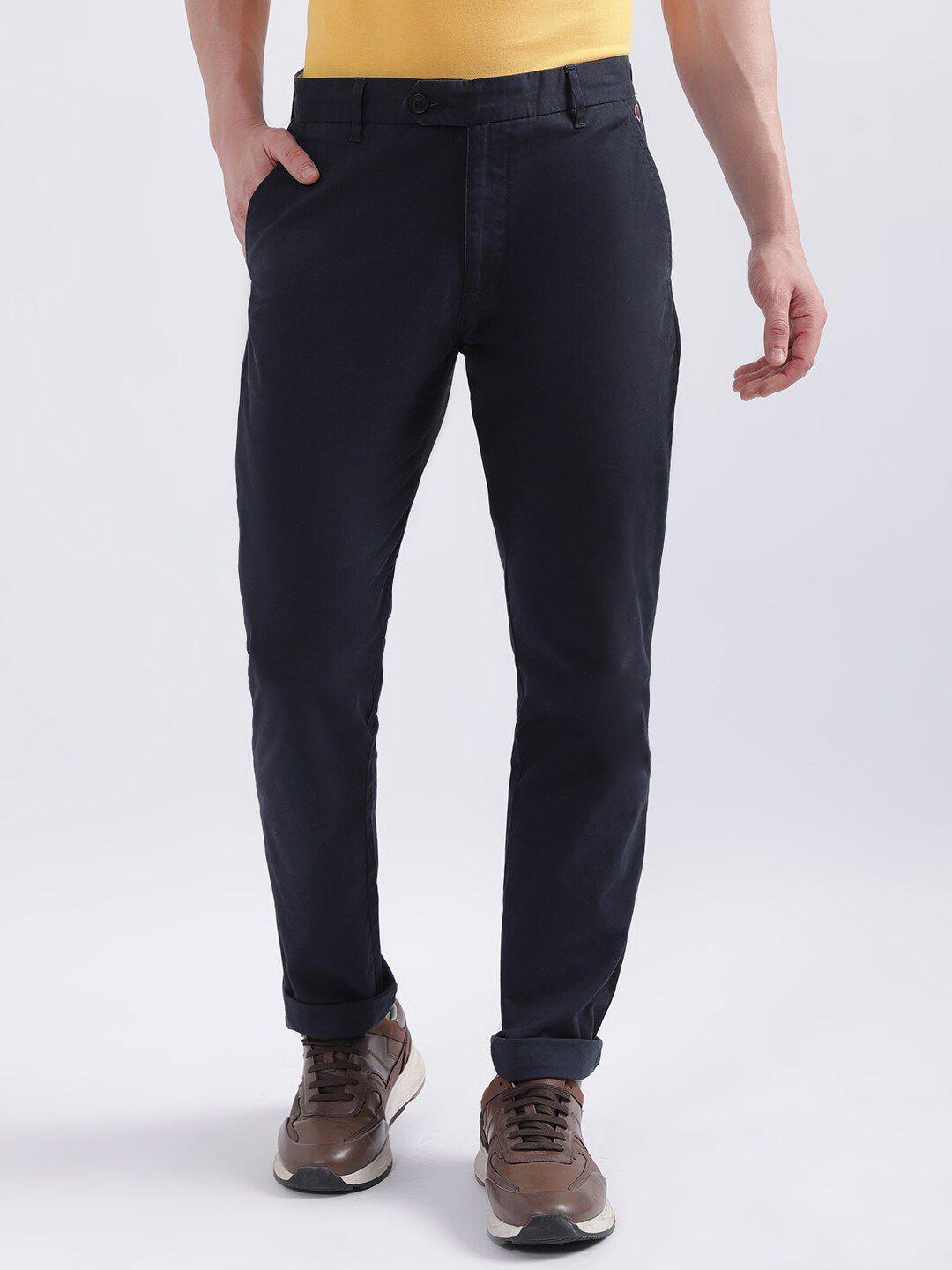 iconic men slim fit mid rise trousers