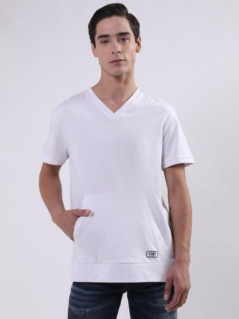 iconic men solid regular fit cotton t-shirt