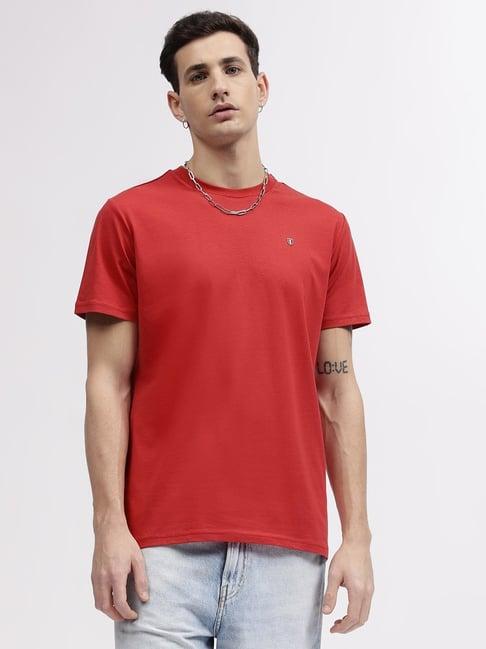 iconic men solid regular fit cotton t-shirt