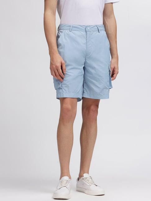 iconic men solid regular fit polyester shorts