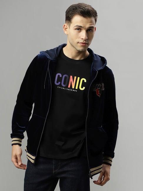 iconic men solid regular fit polyester sweatshirts