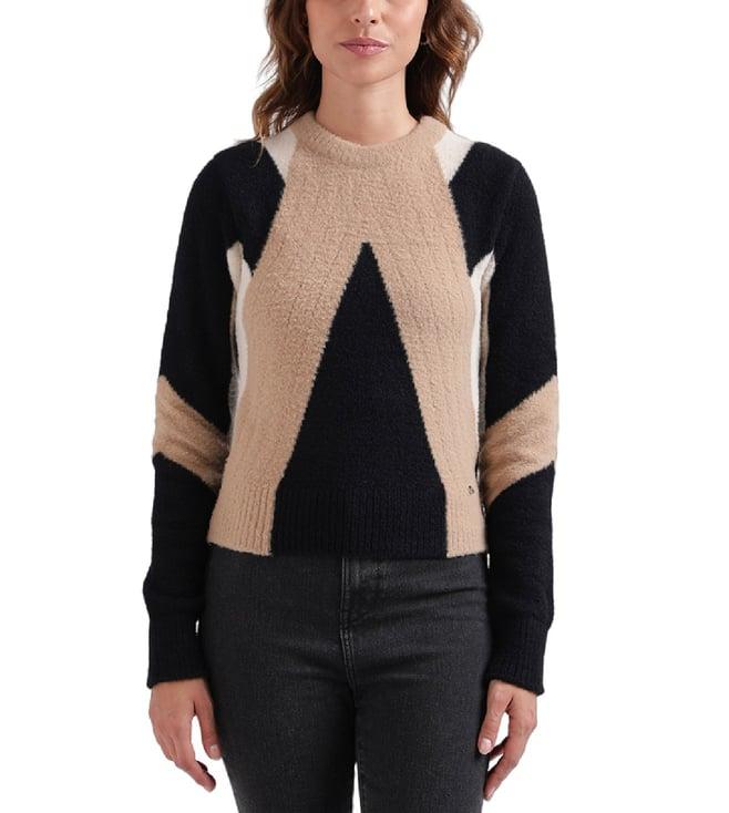 iconic multicolor colourblocked regular fit sweater