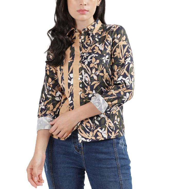 iconic multicolor floral print regular fit shirt