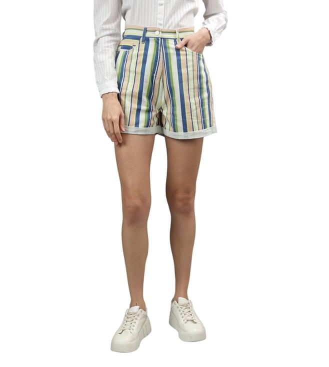 iconic multicolor striped regular fit shorts