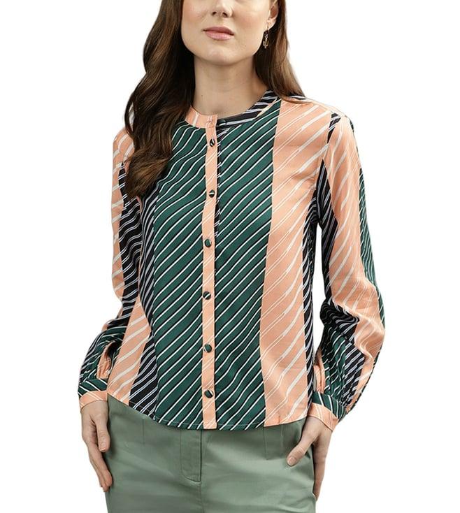 iconic multicolor striped slim fit shirt