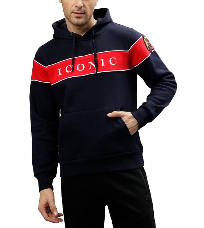 iconic navy blue logo regular fit sweatshirt