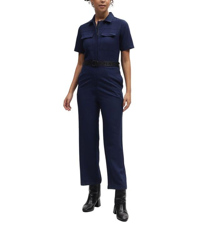 iconic navy regular fit jumpsuit