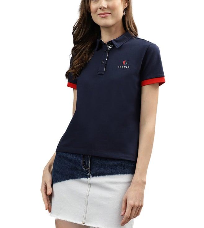 iconic navy regular fit polo t-shirt