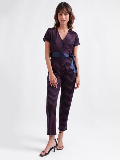 iconic navy striped jumpsuit