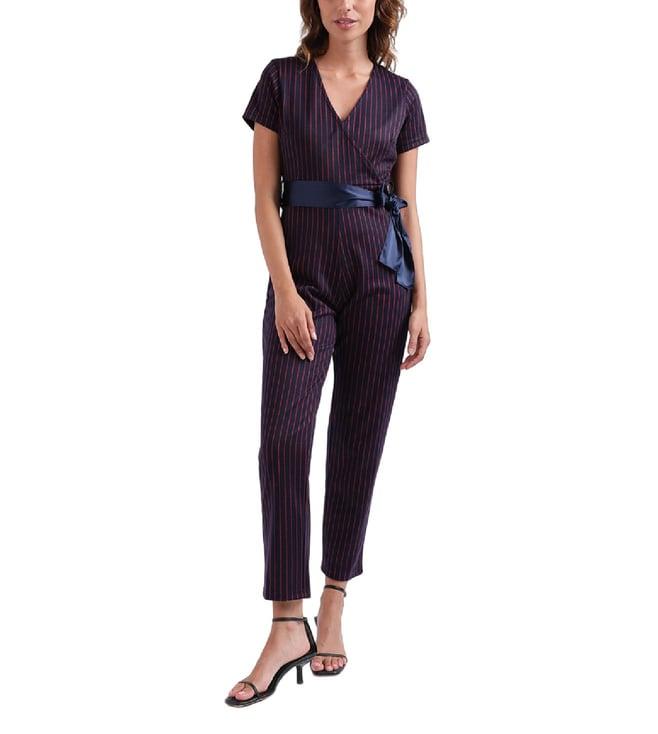 iconic navy striped regular fit jumpsuit