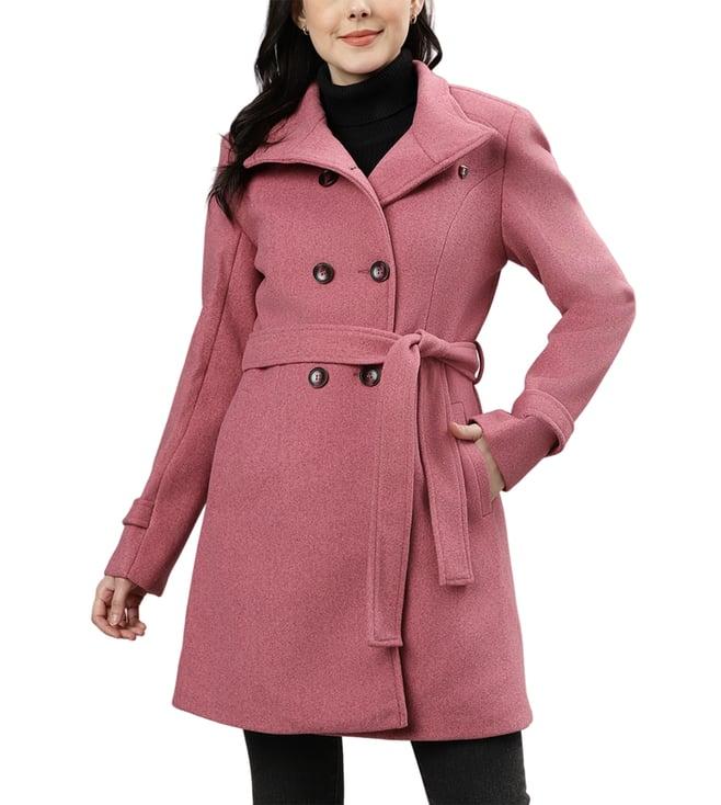 iconic pink regular fit coat