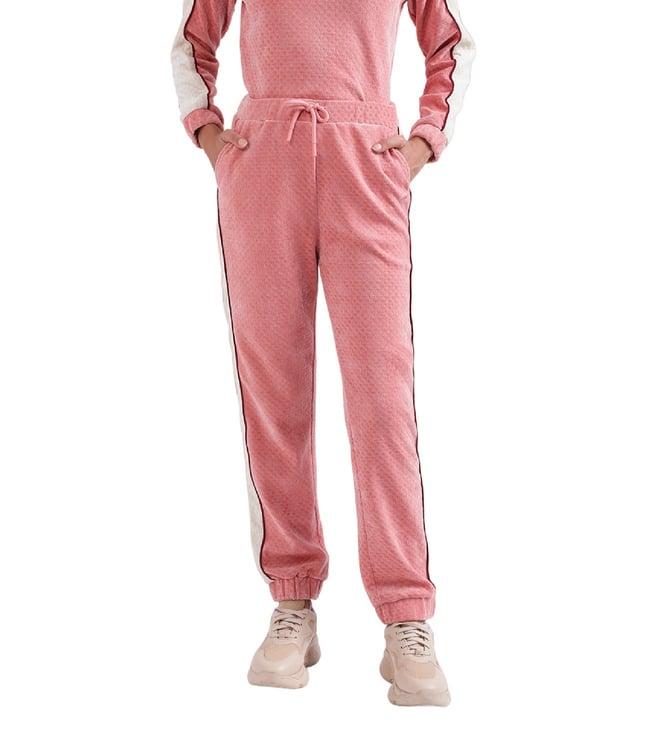 iconic pink striped regular fit joggers