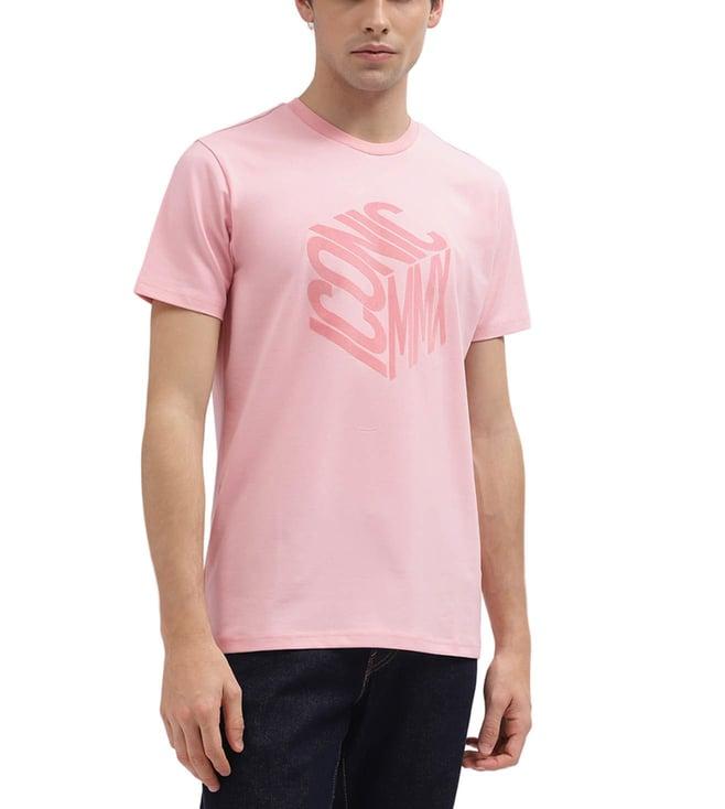 iconic pink typography logo regular fit t-shirt