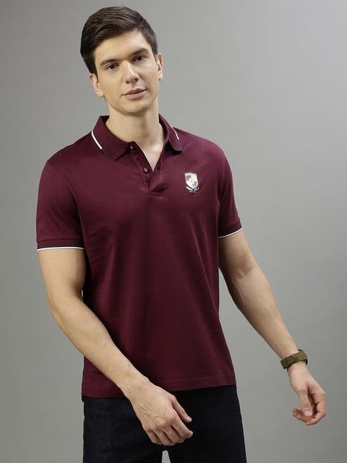 iconic red cotton regular fit polo t-shirt