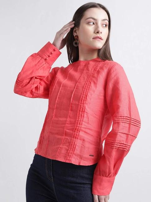 iconic red linen top