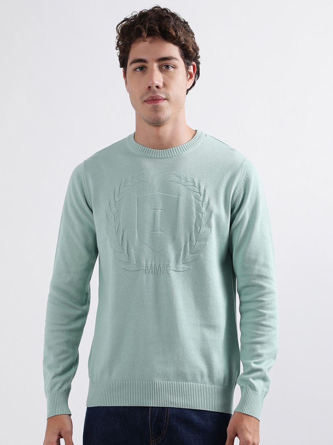 iconic round neck pure cotton pullover sweatshirt