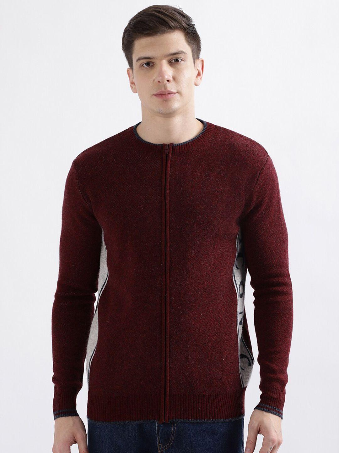 iconic round neck woollen cardigan sweater