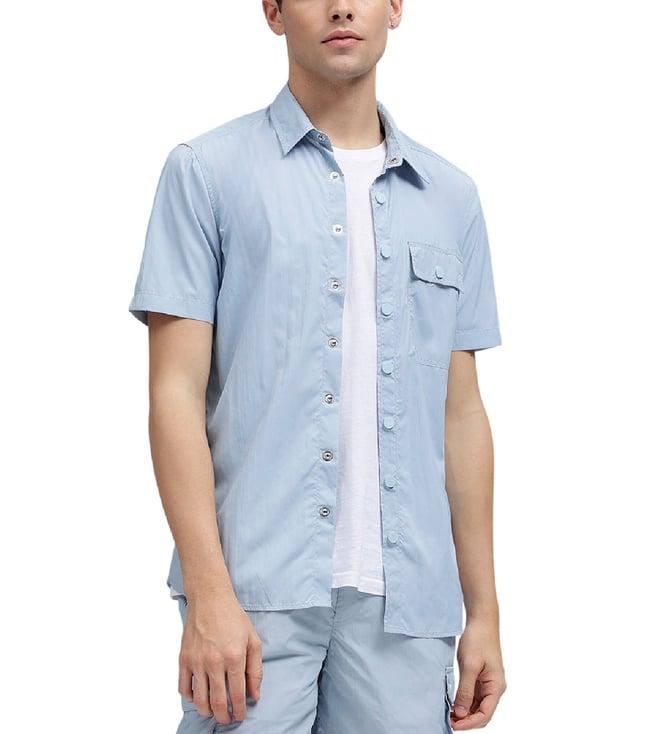 iconic sky blue regular fit shirt