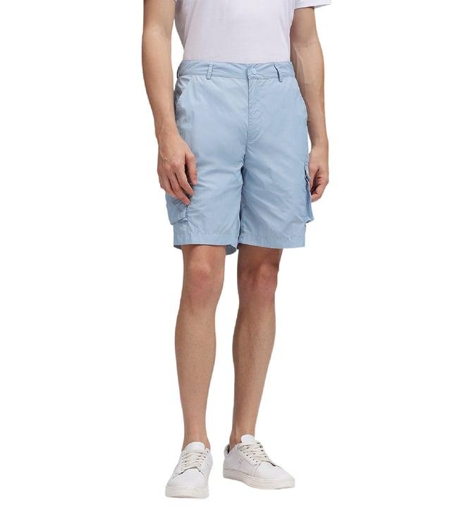 iconic sky blue regular fit shorts