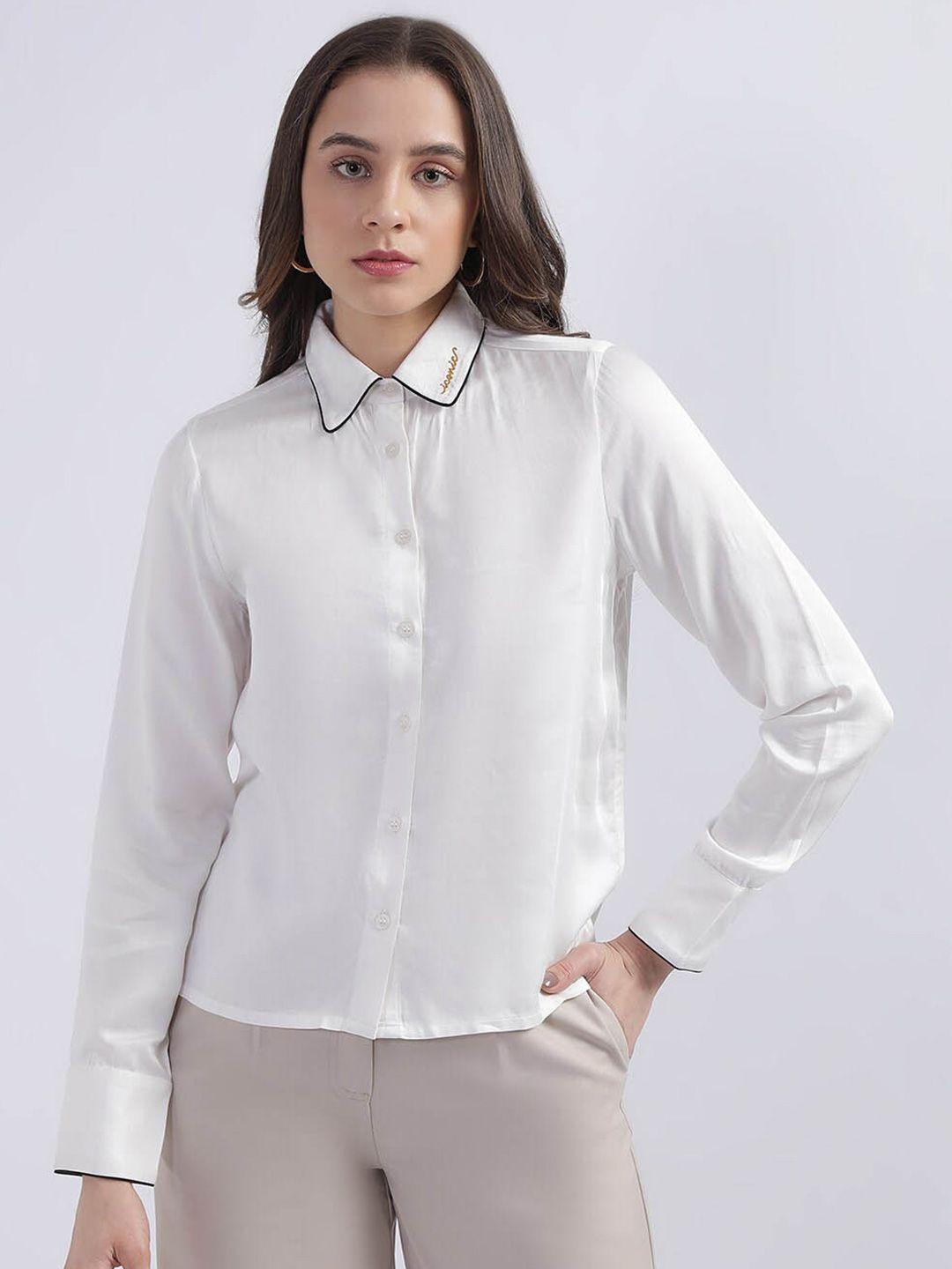 iconic spread collar regular fit casual shirt