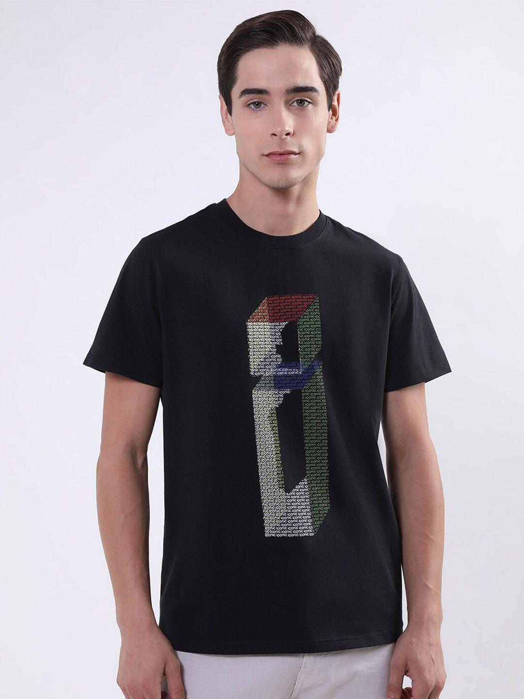 iconic typography printed cotton t-shirt