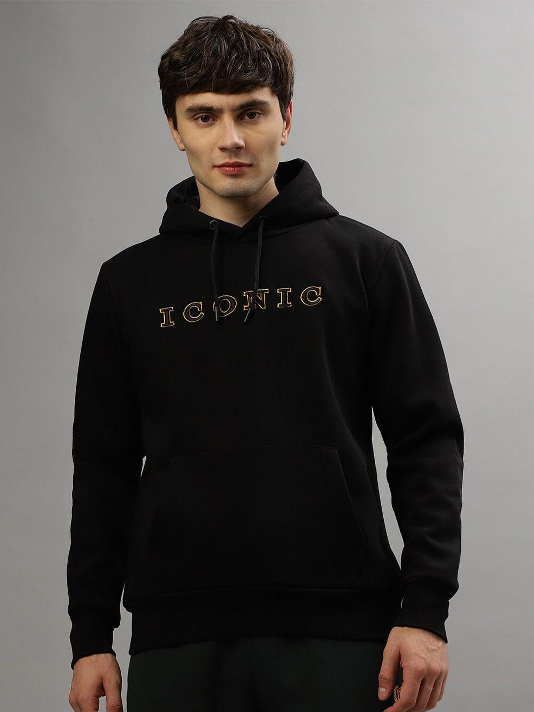 iconic typography printed hooded sweatshirt