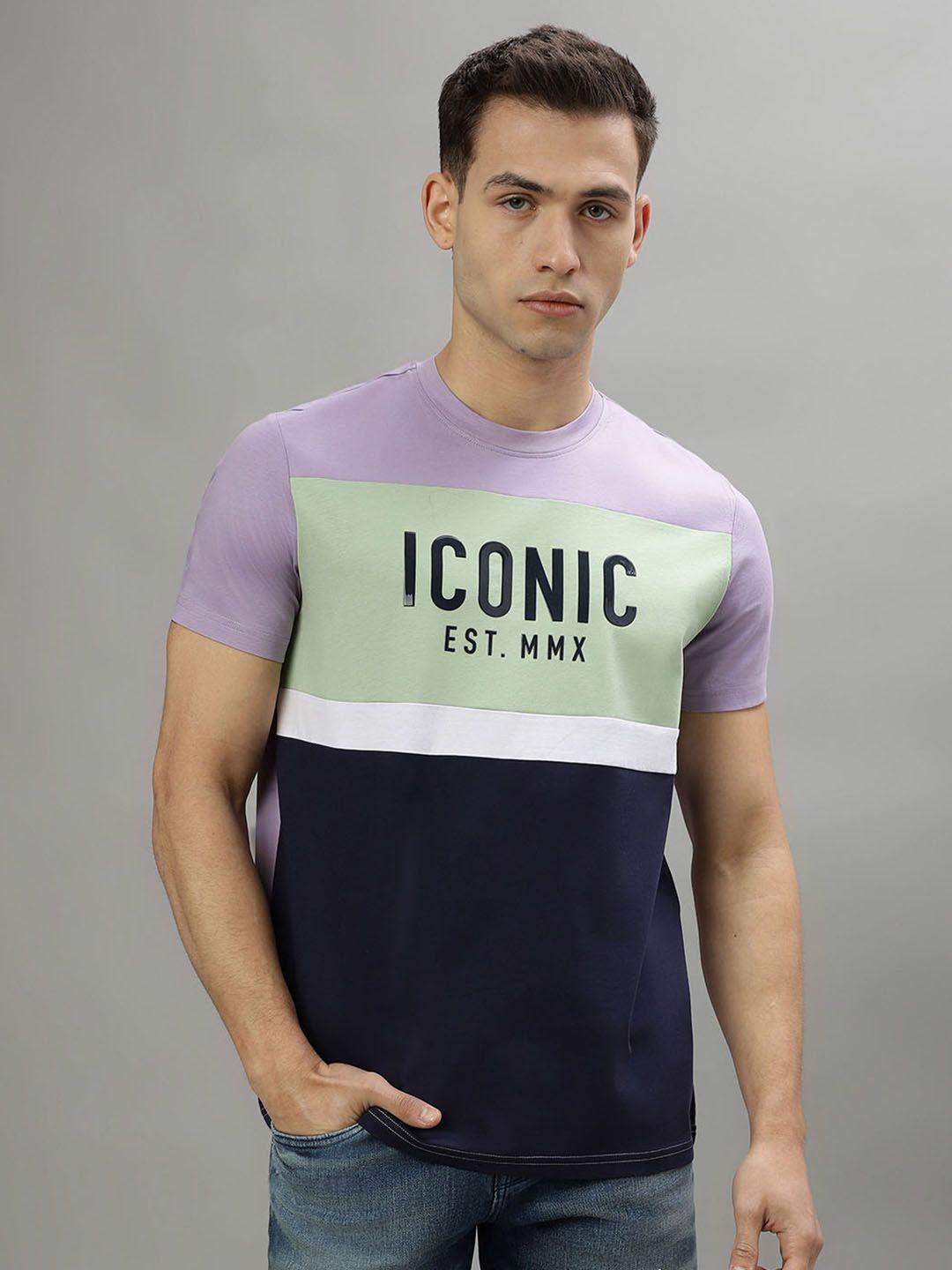 iconic typography printed round neck pure cotton t-shirt