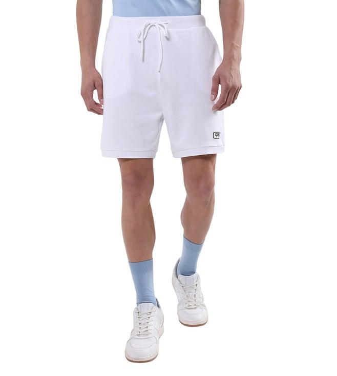 iconic white regular fit shorts