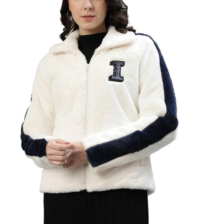 iconic white woven regular fit casual jacket