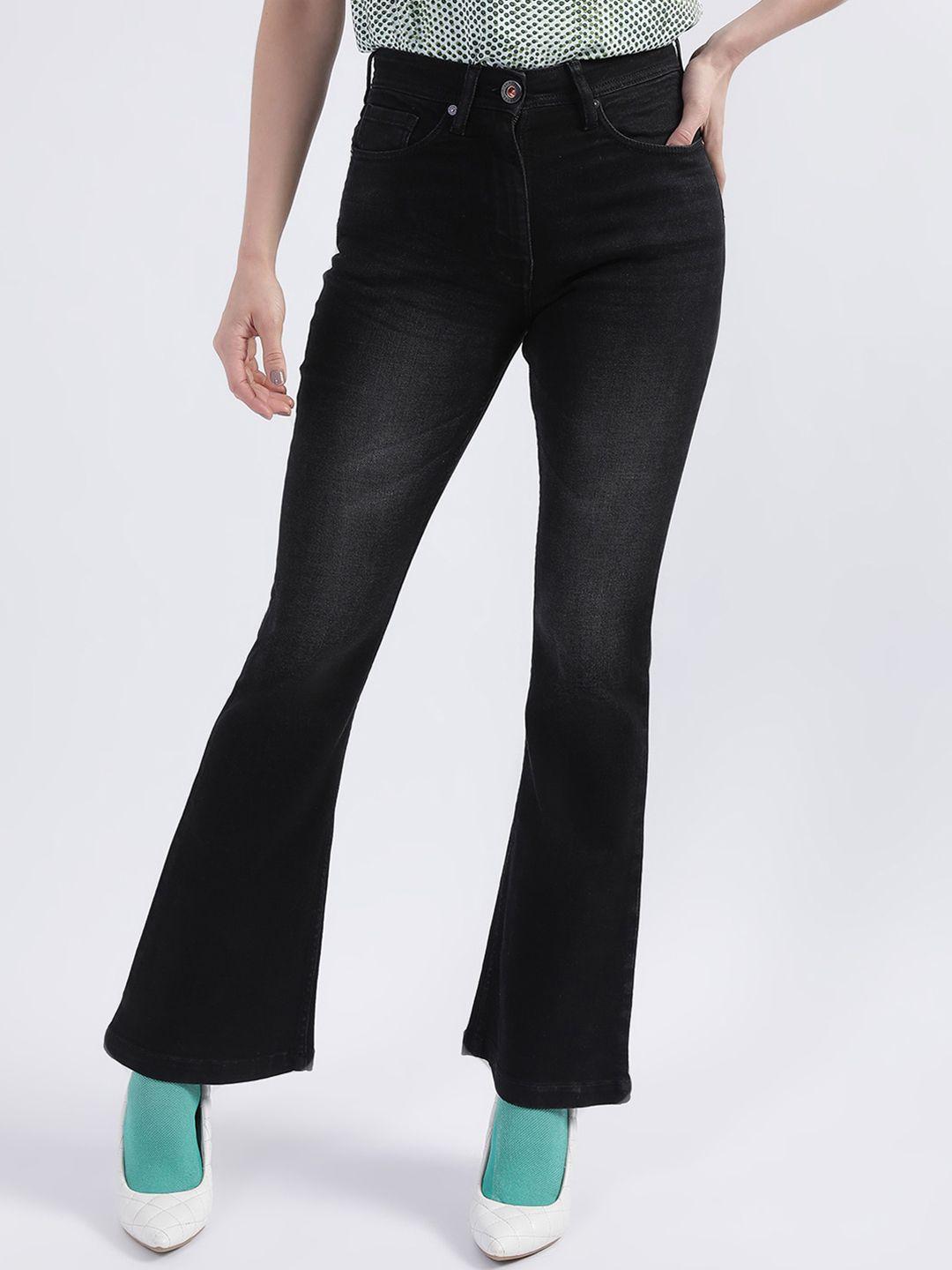 iconic women bootcut light fade stretchable jeans