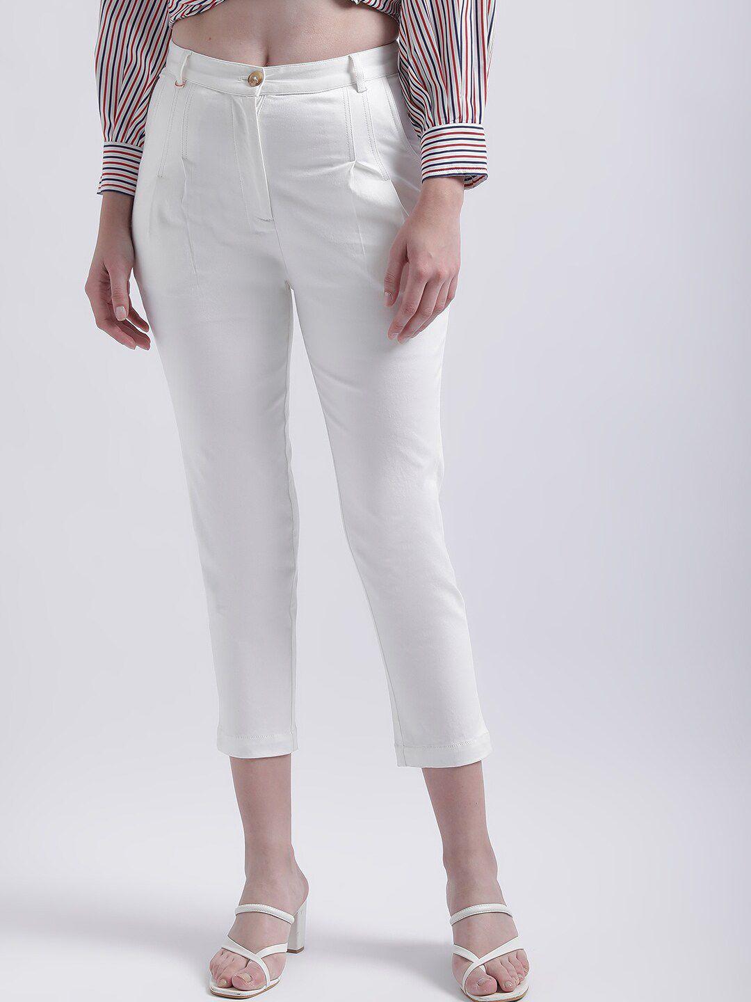 iconic women mid rise cigarette trousers