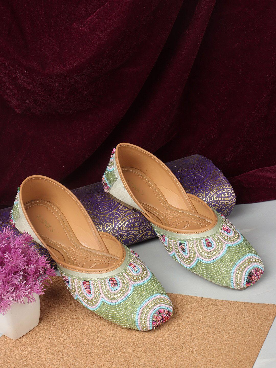 iconics square toe embroidered ethnic embellished mojaris