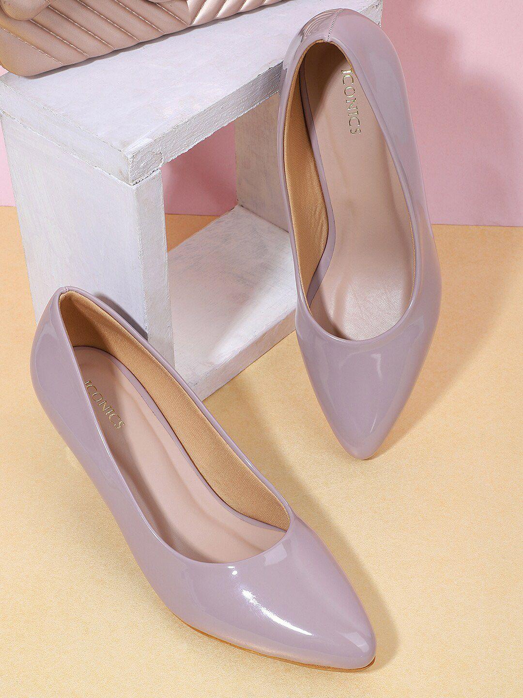iconics women nude-coloured solid pumps