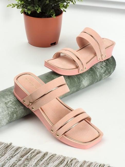 iconics women's pink casual wedges