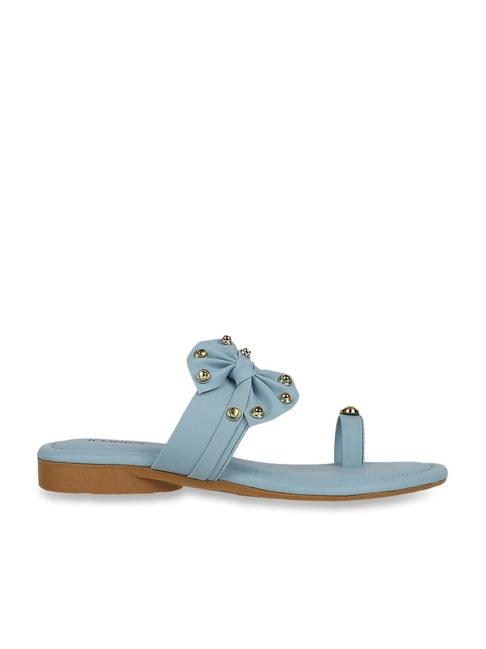 iconics women's sky blue toe ring sandals