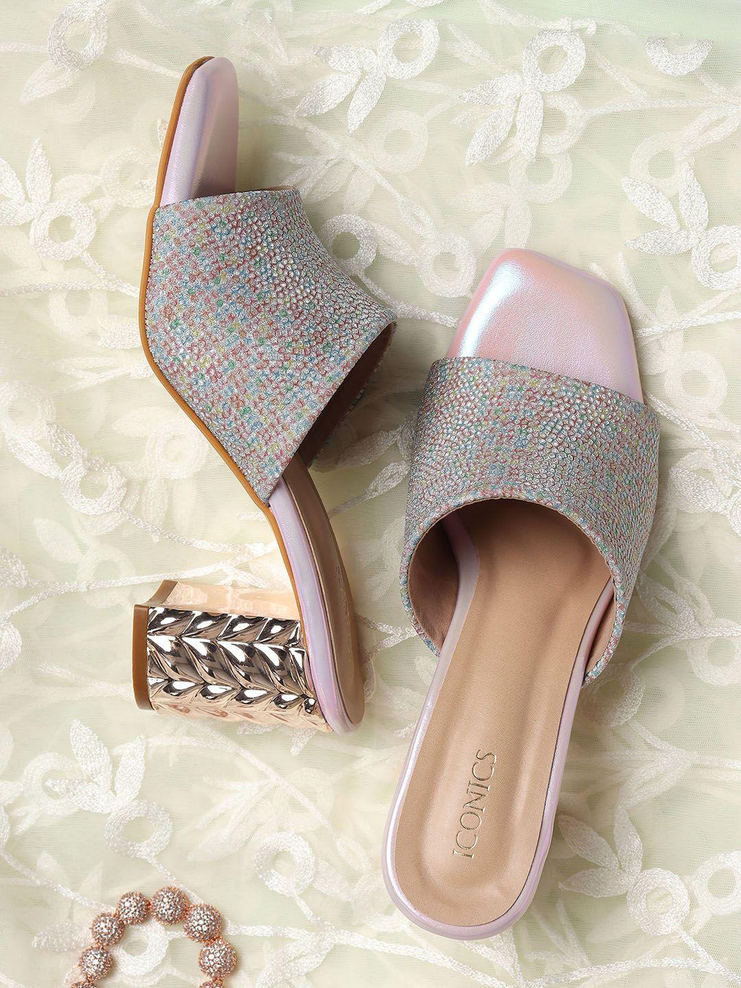 iconics textured block heels