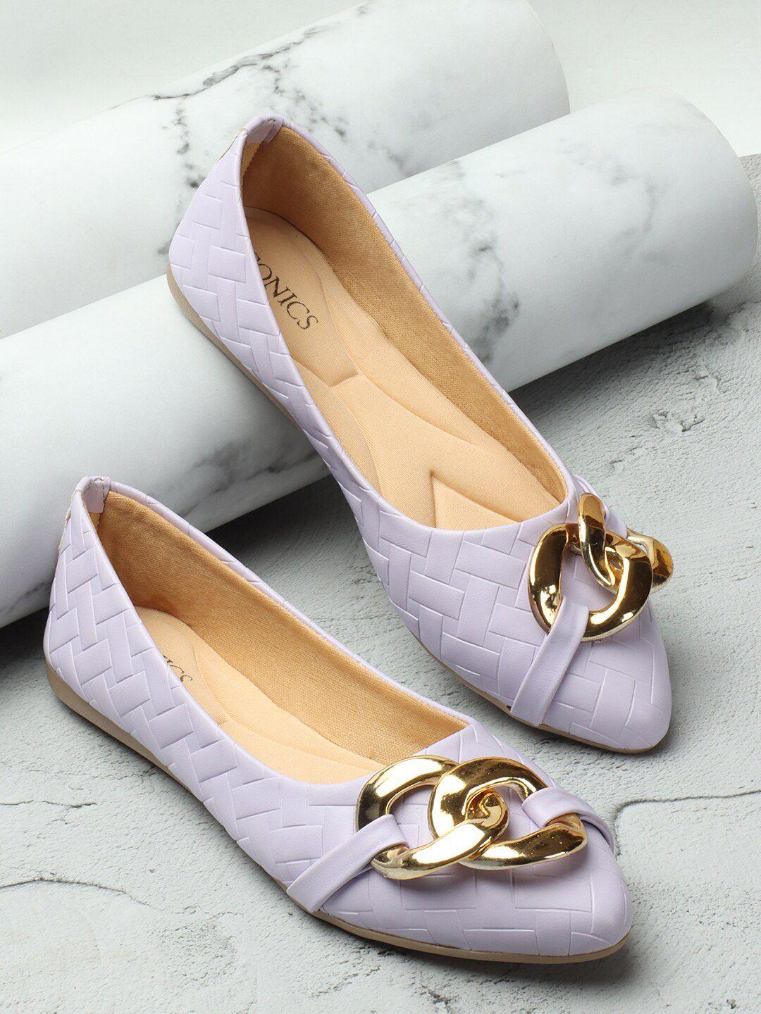 iconics textured pointed toe ballerinas