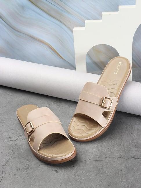 iconics women's beige casual sandals